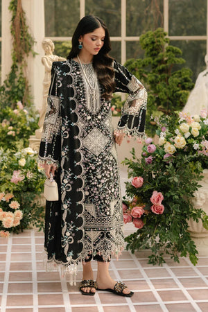 BIN ILYAS - 3PC LAWN EMBROIDERED SHIRT WITH CHIFFON DUPATTA AND TROUSER - RB11216