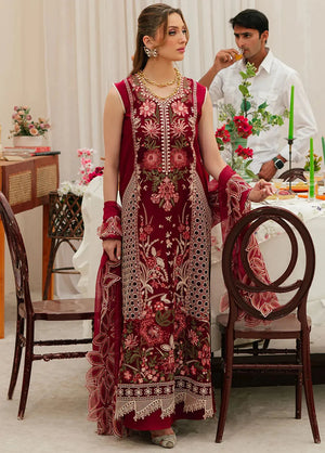 MAHNOOR - 3PC EMBROIDERED SHIRT WITH CHIFFON DUPATTA AND TROUSER - RB11221