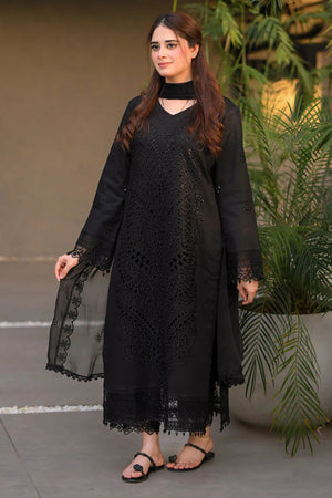 LIBAAS - 3PC EMBROIDERED SHIRT WITH CHIFFON DUPATTA AND TROUSER - RB11218