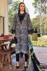 MARIA B - 3PC PRINTED SHIRT WITH PATCHES AND CHIFFON DUPATA AND TROUSER - RB11174