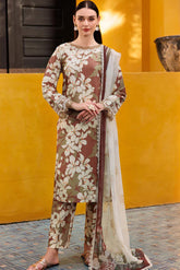 BAROQUE- 3PC PRINTED SHIRT WITH PATCHES AND CHIFFON DUPATA AND TROUSER - RB11165