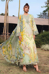 MARIA B - 3PC PRINTED SHIRT WITH PATCHES AND CHIFFON DUPATA AND TROUSER - RB11168