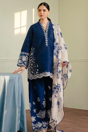 ZARA SHAHJAHAN - 3PC EMBROIDERED SHIRT WITH EMBROIDERED DUPATA AND TROUSER - RB11190