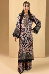 ADANS LIBAS - 3PC PRINTED SHIRT WITH PATCHES AND CHIFFON DUPATA AND TROUSER - RB11187