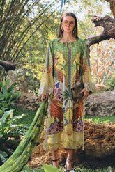 MARIA B - 3PC PRINTED SHIRT WITH PATCHES AND CHIFFON DUPATA AND TROUSER - RB11185