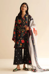 COCO BY ZARA SHAH JAHAN - 3PC PRINTED TANA DORA SHIRT WITH VOIL PRINTED DUPATTA- RB11113