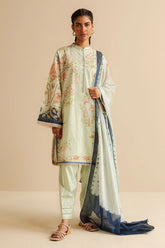COCO BY ZARA SHAH JAHAN - 3PC PRINTED TANA DORA SHIRT WITH VOIL PRINTED DUPATTA- RB11115