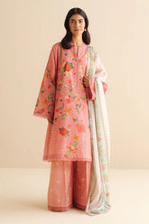 COCO BY ZARA SHAH JAHAN - 3PC PRINTED TANA DORA SHIRT WITH VOIL PRINTED DUPATTA- RB11116