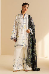COCO BY ZARA SHAH JAHAN - 3PC PRINTED TANA DORA SHIRT WITH VOIL PRINTED DUPATTA- RB11121