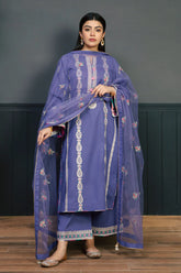 KOKUM - 3PC LAWN EMBROIDERED SHIRT WITH PRINTED DUPATTA AND TROUSER- RB11136