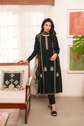 CROSS STITCH - 3PC DHANAK EMBROIDERED SHIRT WITH DHANAK SHAWL AND TROUSER - RB11148