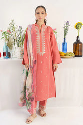 AISLING - 3PC DHANAK EMBROIDERED SHIRT WITH DHANAK SHAWL AND TROUSER - RB11151