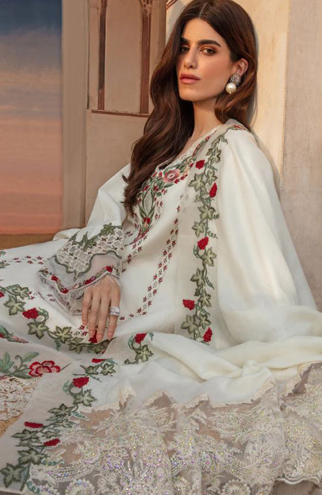 MARIA B - 3PC LAWN EMBROIDERED SHIRT WITH CHIFFON EMBROIDERED DUPPATA-