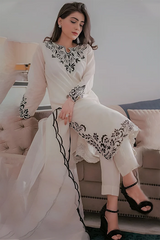 MARIA B - 3PC LAWN EMBROIDERED SHIRT WITH ORGANZA EMBROIDERED DUPATTA AND TROUSER - RB11054