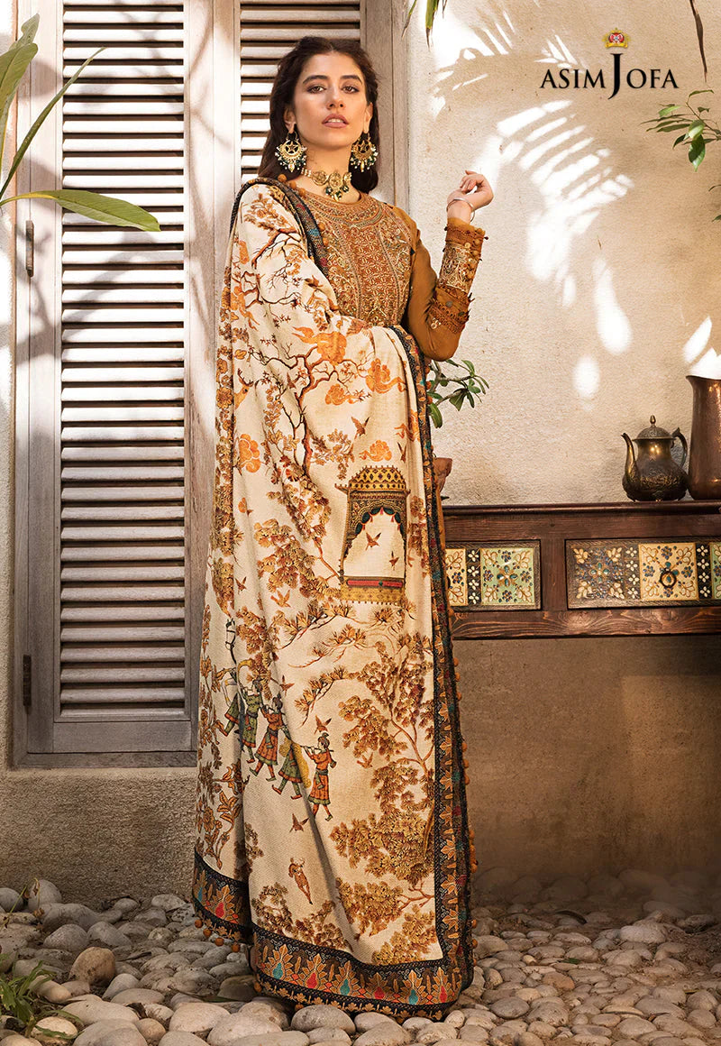 ASIM JOFA - 3PC LAWN EMBROIDERED SHIRT WITH PRINTED DUPATTA AND TROUSER - RB11055