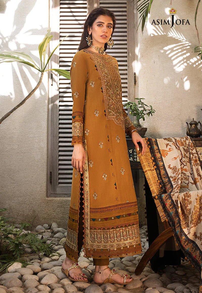 ASIM JOFA - 3PC LAWN EMBROIDERED SHIRT WITH PRINTED DUPATTA AND TROUSER - RB11055