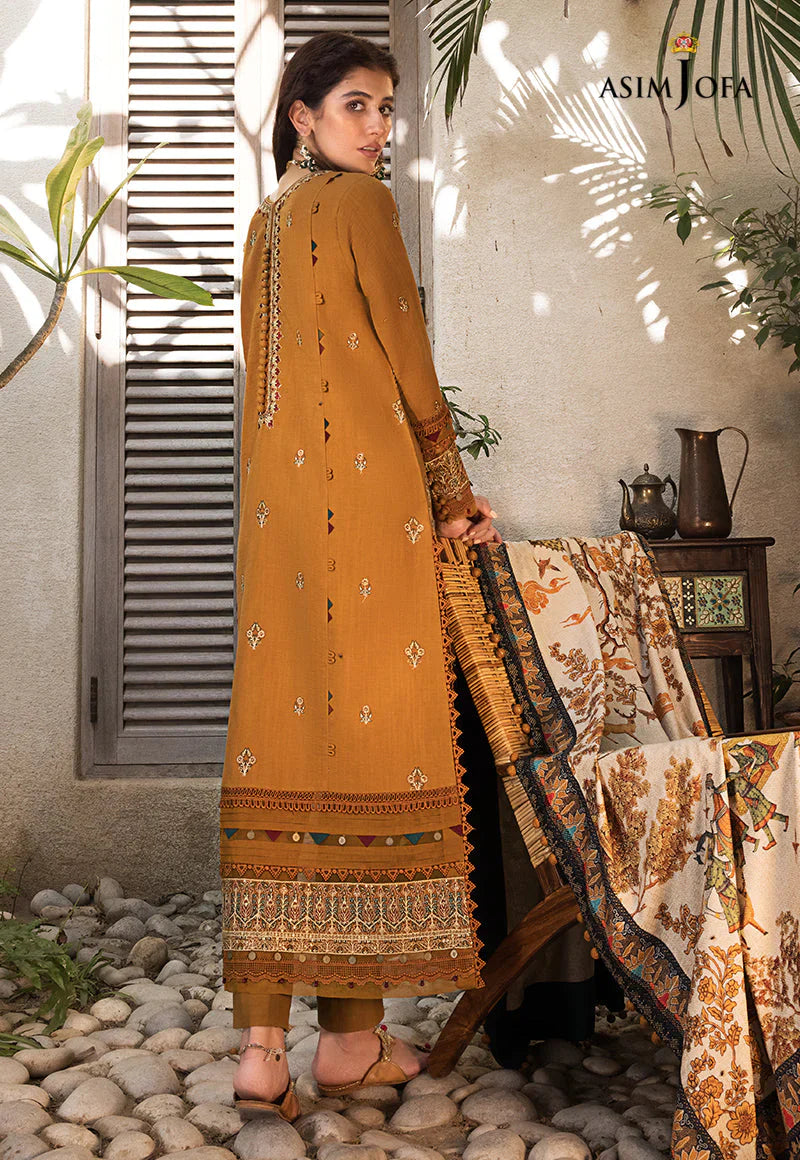 ASIM JOFA - 3PC LAWN EMBROIDERED SHIRT WITH PRINTED DUPATTA AND TROUSER - RB11055