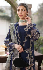 KAHF - 3PC EMBROIDERED SHIRT WITH CHIFFON EMBROIDERED DUPATTA AND TROUSER - RB11199