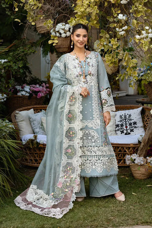 ELAF - 3PC EMBROIDERED SHIRT WITH KHADDI NET DUPATTA AND TROUSER - RB11201