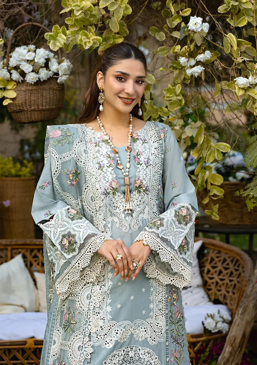 ELAF - 3PC EMBROIDERED SHIRT WITH CHIFFON DUPATTA AND TROUSER - RB11201