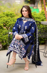 LIBAAS - 3PC EMBROIDERED SHIRT WITH CHIFFON DUPATTA AND TROUSER - RB11203