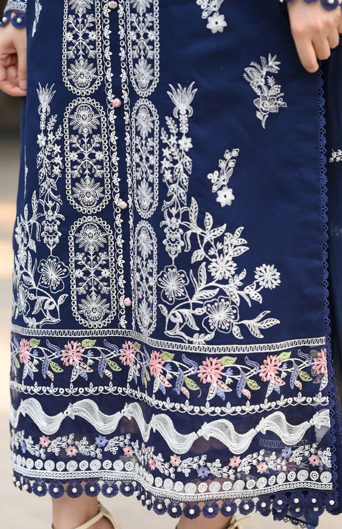 LIBAAS - 3PC EMBROIDERED SHIRT WITH CHIFFON DUPATTA AND TROUSER - RB11203