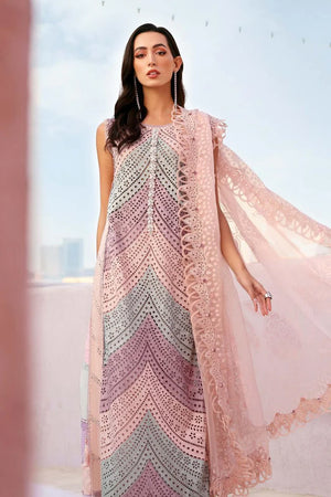 MARIA B - 3PC EMBROIDERED SHIRT WITH CHIFFON DUPATTA AND TROUSER - RB11204