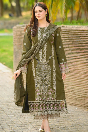 LIBAAS - 3PC EMBROIDERED SHIRT WITH CHIFFON DUPATTA AND TROUSER - RB11205