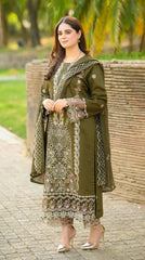 LIBAAS - 3PC EMBROIDERED SHIRT WITH CHIFFON DUPATTA AND TROUSER - RB11205