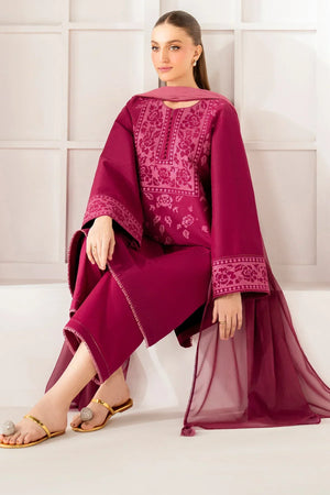 JAZMIN - 3PC EMBROIDERED SHIRT WITH CHIFFON DUPATTA AND TROUSER - RB11206
