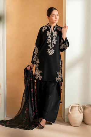 IZNIK - 3PC EMBROIDERED SHIRT WITH CHIFFON DUPATTA AND TROUSER - RB11208