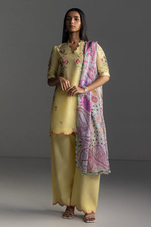 ZARA SHAHJAHAN - 3PC EMBROIDERED SHIRT WITH CHIFFON DUPATTA AND TROUSER - RB11209