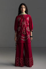 ZARA SHAHJAHAN - 3PC EMBROIDERED SHIRT WITH CHIFFON DUPATTA AND TROUSER - RB11210