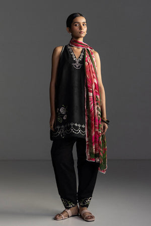 ZARA SHAHJAHAN - 3PC EMBROIDERED SHIRT WITH CHIFFON DUPATTA AND TROUSER - RB11211