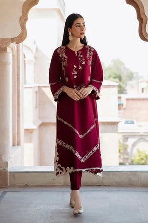 BATIK - 2PC EMBROIDERED SHIRT WITH EMBROIDERED PATCHES AND TROUSER - RB11213