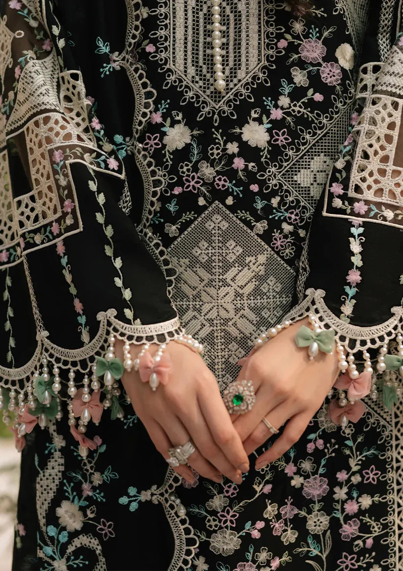 BIN ILYAS - 3PC LAWN EMBROIDERED SHIRT WITH CHIFFON DUPATTA AND TROUSER - RB11216