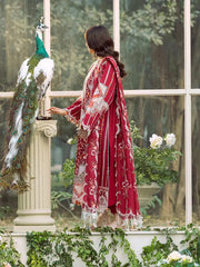 BIN ILYAS - 3PC LAWN EMBROIDERED SHIRT WITH CHIFFON DUPATTA AND TROUSER - RB11217