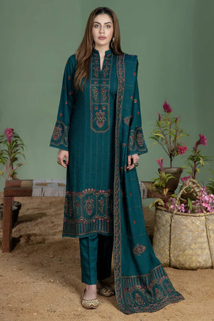 NOOR E FAJJAR - 3PC EMBROIDERED SHIRT WITH CHIFFON DUPATTA AND TROUSER - RB11219