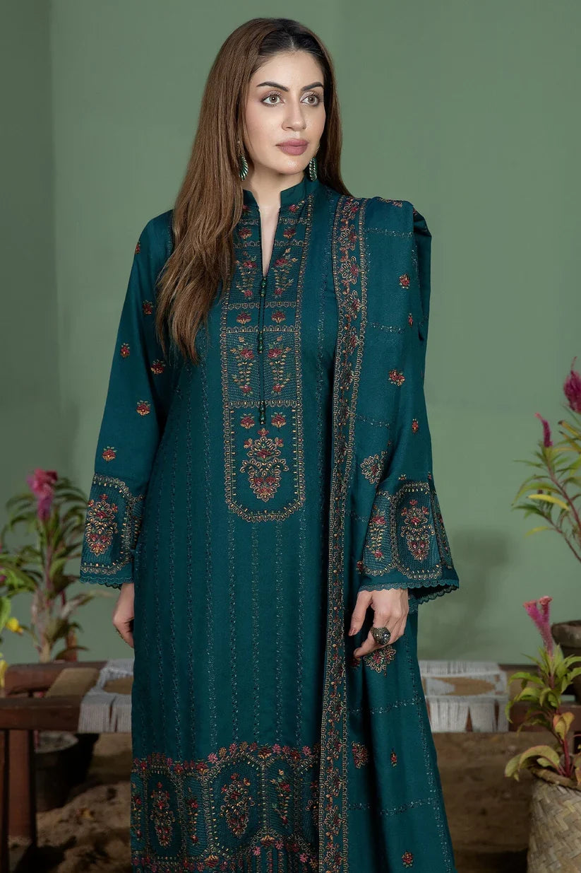 NOOR E FAJJAR - 3PC EMBROIDERED SHIRT WITH CHIFFON DUPATTA AND TROUSER - RB11219