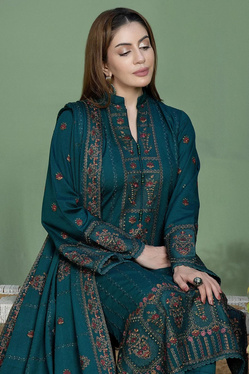 NOOR E FAJJAR - 3PC EMBROIDERED SHIRT WITH CHIFFON DUPATTA AND TROUSER - RB11219
