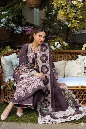 ELAF - 3PC EMBROIDERED SHIRT WITH KHADDI NET DUPATTA AND TROUSER - RB11220