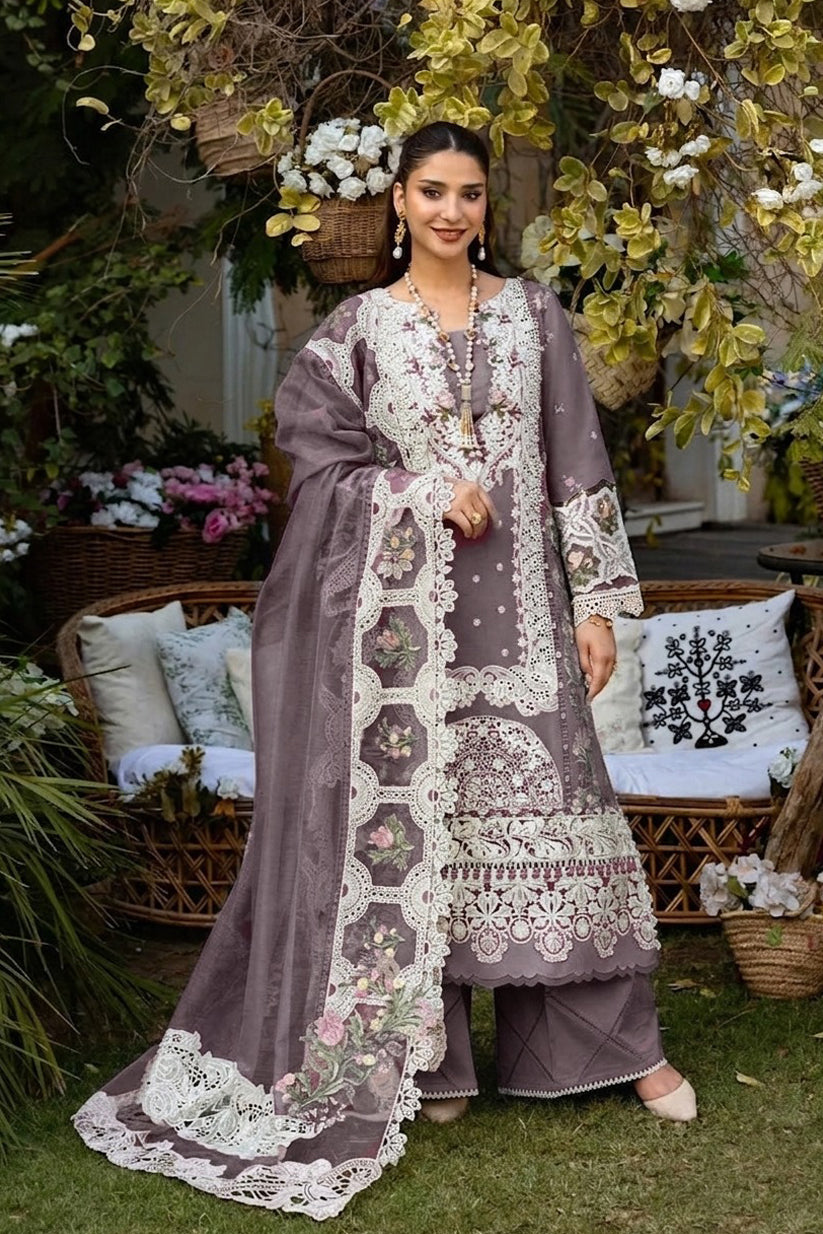ELAF - 3PC EMBROIDERED SHIRT WITH CHIFFON DUPATTA AND TROUSER - RB11220