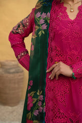 SAIRA RIZWAN- 3PC EMBROIDERED SHIRT WITH PRINTED DUPATTA AND TROUSER - RB11222