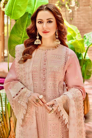 JAZMIN- 3PC EMBROIDERED SHIRT WITH KHADDI NET DUPATTA AND TROUSER - RB11223