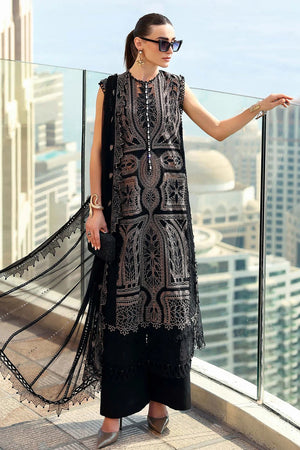 MARIA B- 3PC EMBROIDERED SHIRT WITH CHIFFON DUPATTA AND TROUSER - RB11224