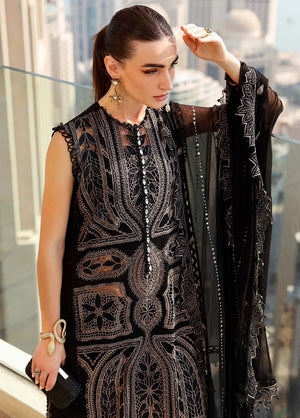 MARIA B- 3PC EMBROIDERED SHIRT WITH CHIFFON DUPATTA AND TROUSER - RB11224