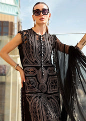 MARIA B- 3PC EMBROIDERED SHIRT WITH CHIFFON DUPATTA AND TROUSER - RB11224