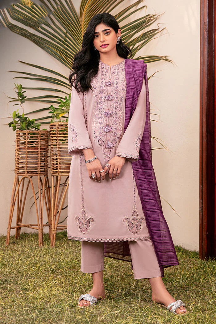 ASIM JOFA - 3PC LAWN EMBROIDERED SHIRT WITH DIAMOND DYED DUPATTA AND TROUSER - RB11059