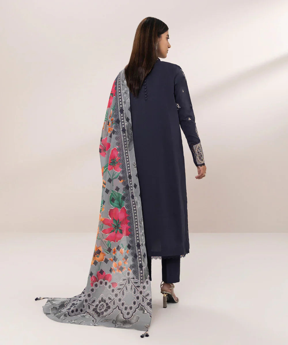 SAPPHIRE - 3PC LAWN EMBROIDERED SHIRT WITH DIAMOND PRINTED DUPATTA AND TROUSER - RB11060