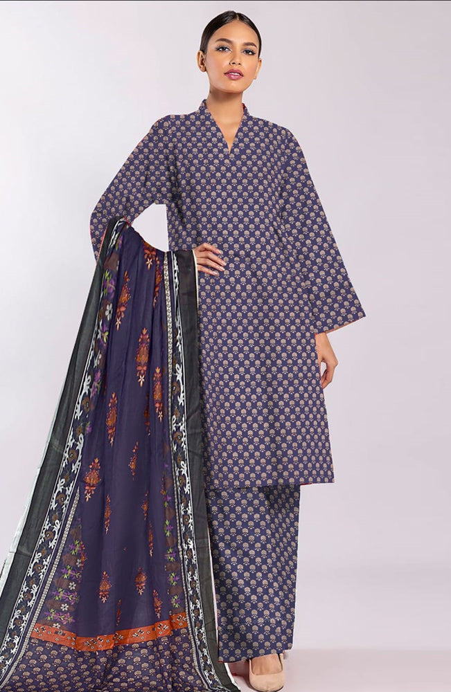 BAKHIYA - 3PC LAWN PRINTED SHIRT WITH LAWN PRINTED DUPATTA AND TROUSER - RB1107